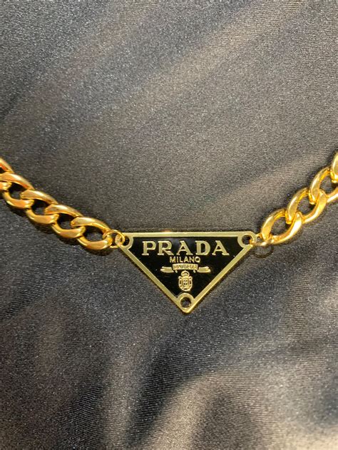 prada chain gold|prada chain necklace.